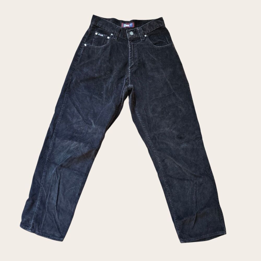 Vintage Arizona Jean Co Corduroy Pants Mens 28x30 Baggy Fit Black 1999 Grunge